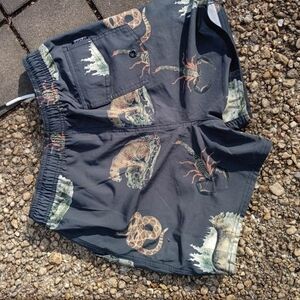 Men's Gray Animal Print Shorts